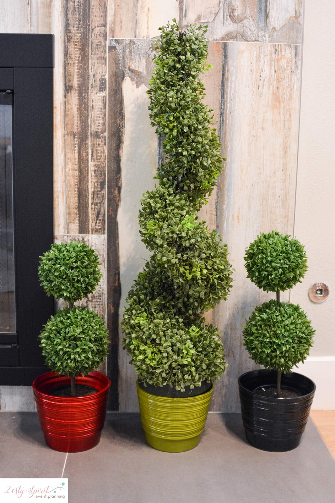 2 x 36 Inch Boxwood Spiral Shape Faux Planters for Home Decor, Office Desk, Fron