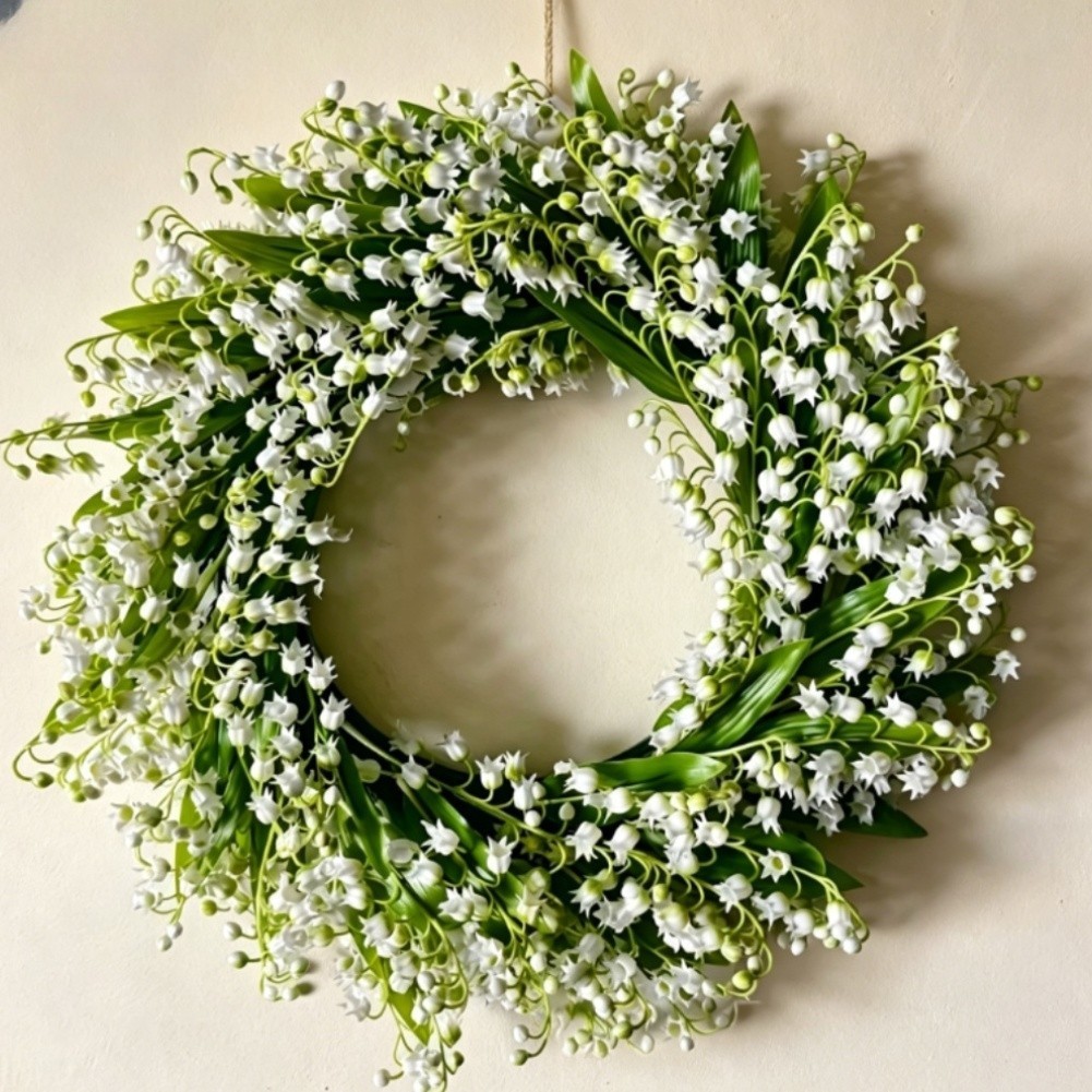 35cm 40cm Handmade Style Lily of the Valley Wreath with Berries Plastic Decor
