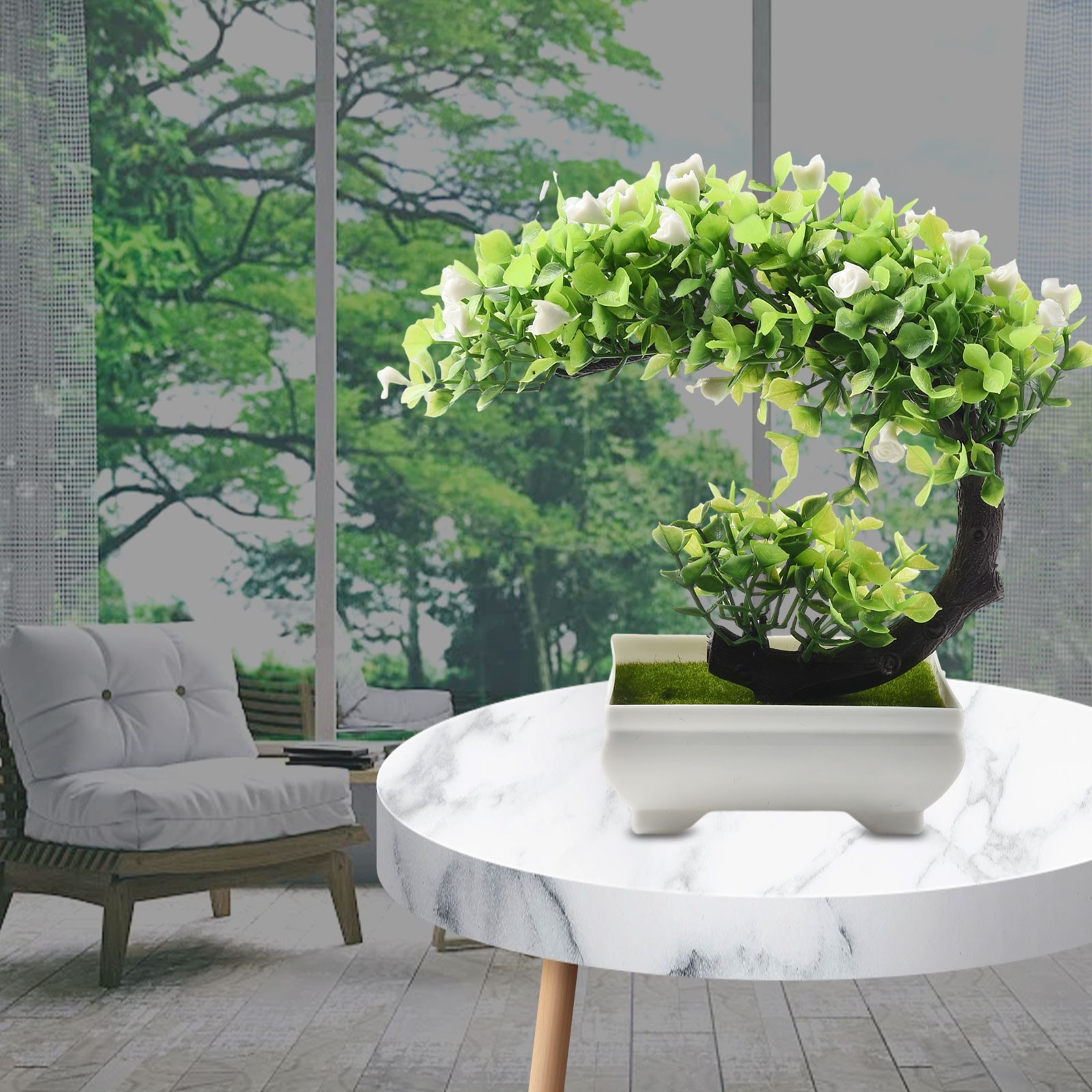 Fake Artificial Pot Plant Bonsai Potted Flowers Home Office Garden Display Decor