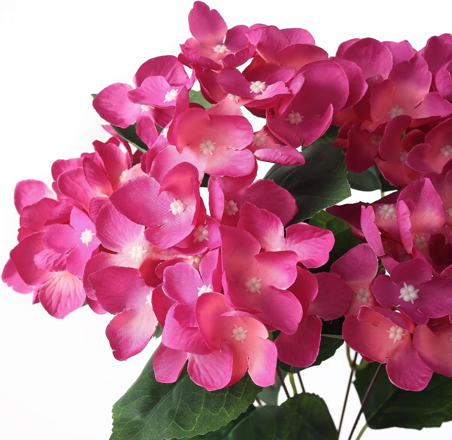 16 Bundles 17″ Rose Red Artificial Hydrangea Flowers for Home & Garden Decor