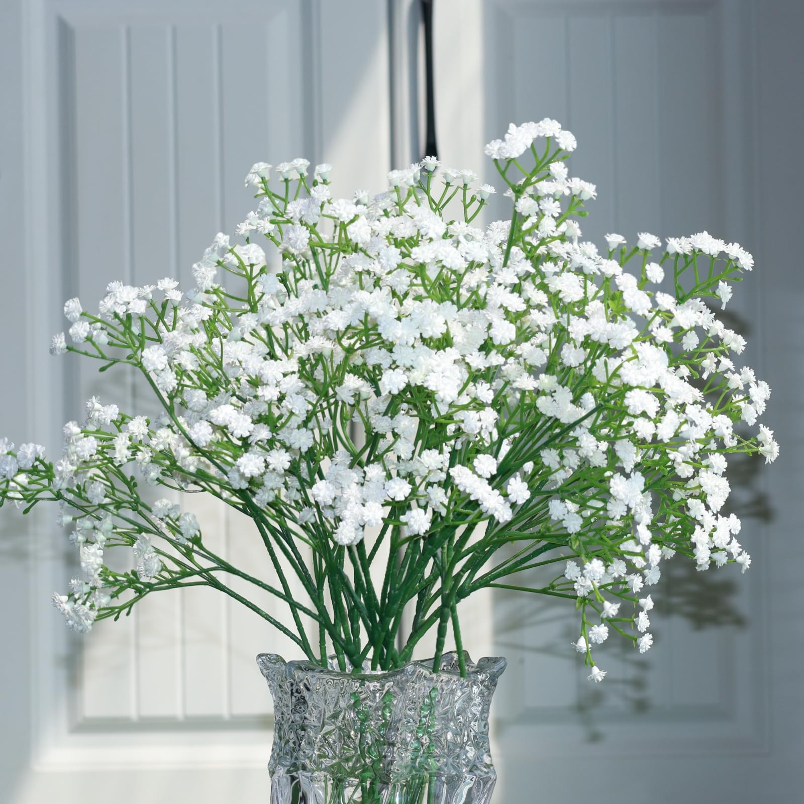 12 PCS White Baby Breath Flowers Artificial Real Touch Wedding Home Decor