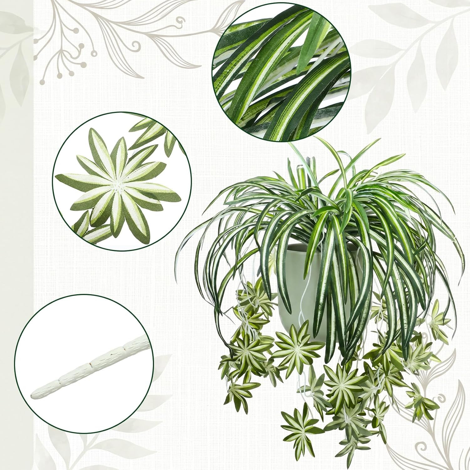 12 Pcs 24″ Artificial Spider Plants for Indoor Outdoor Decor – Silk Greenery
