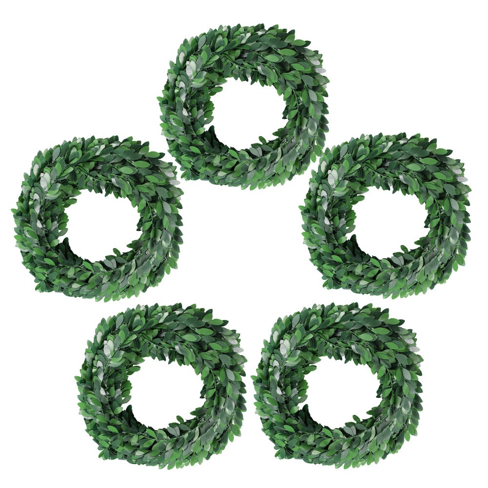 5 Pcs Realistic Artificial Vines Green Leafy Hanging Festival Home Decor