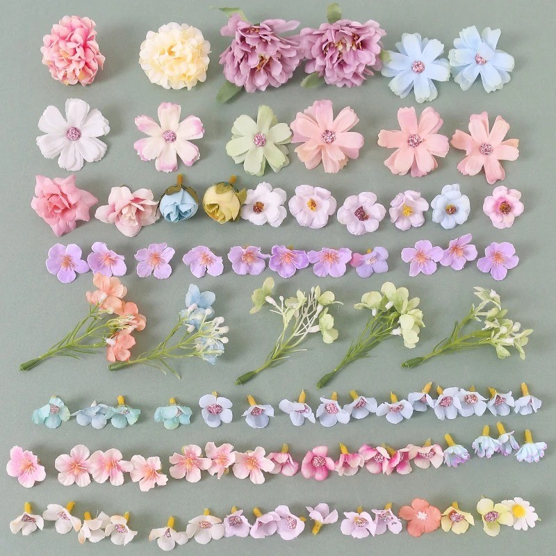 20/50Pcs Mini Random Mix Artificial Flowers Silk Fake Flowers for Home Decor Wed