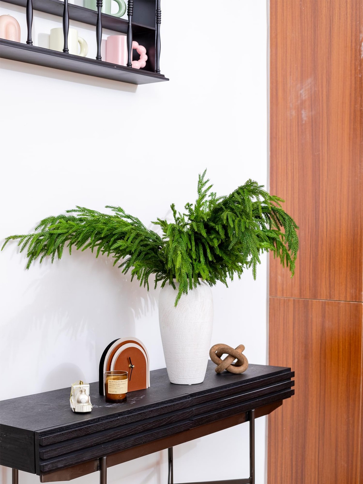 6PCS 39” Norfolk Pine Stems Real Touch, Christmas Greenery Pine Branches