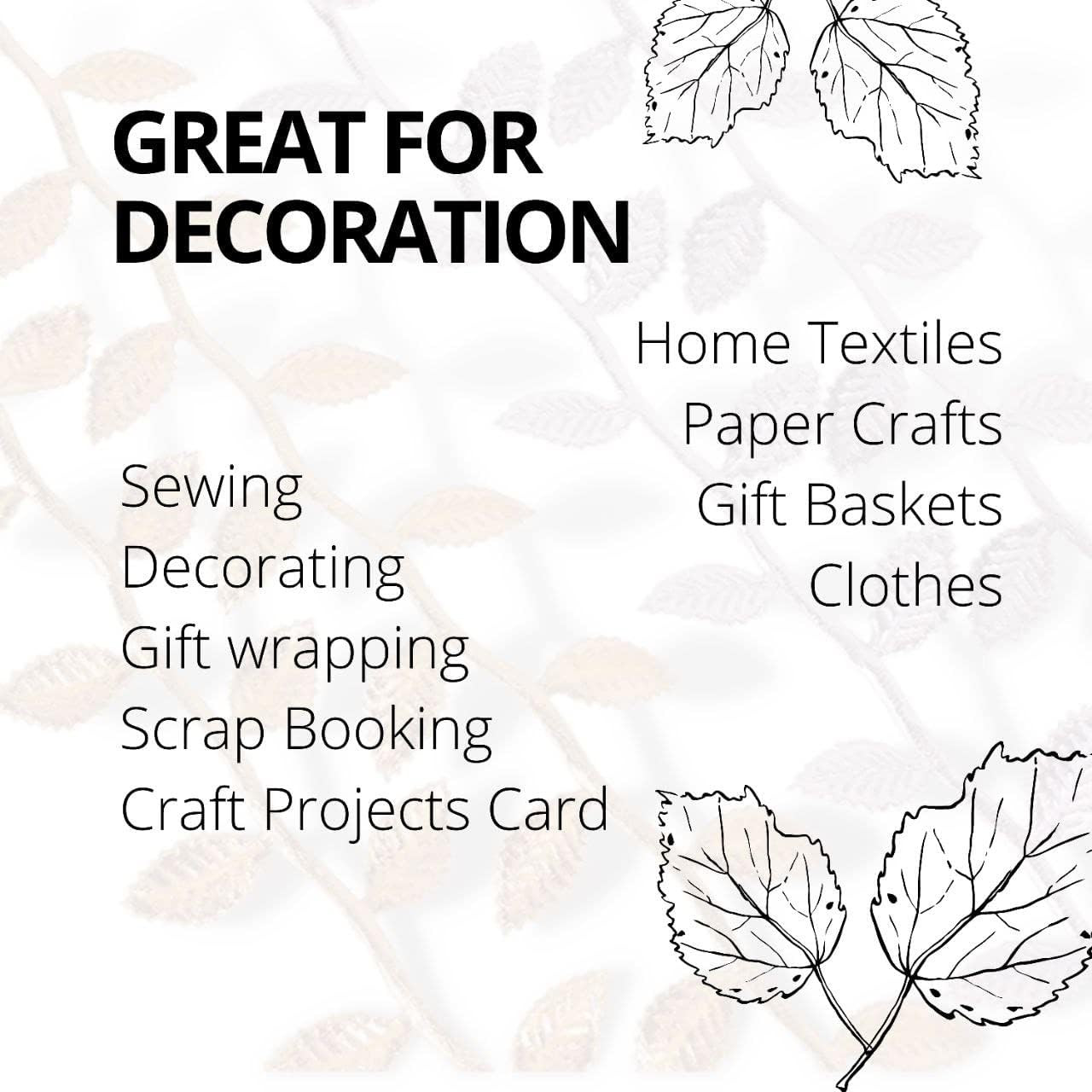 10 Yards Artificial Gold Leaf Ribbon Gold Leaf Garland for DIY Craft Garland Par