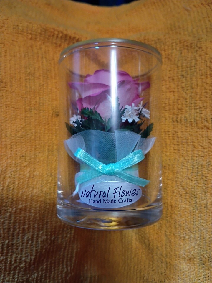 Beautiful Vintage Preserved Flowers Handmade Real Orchids & Roses Sealed Glass