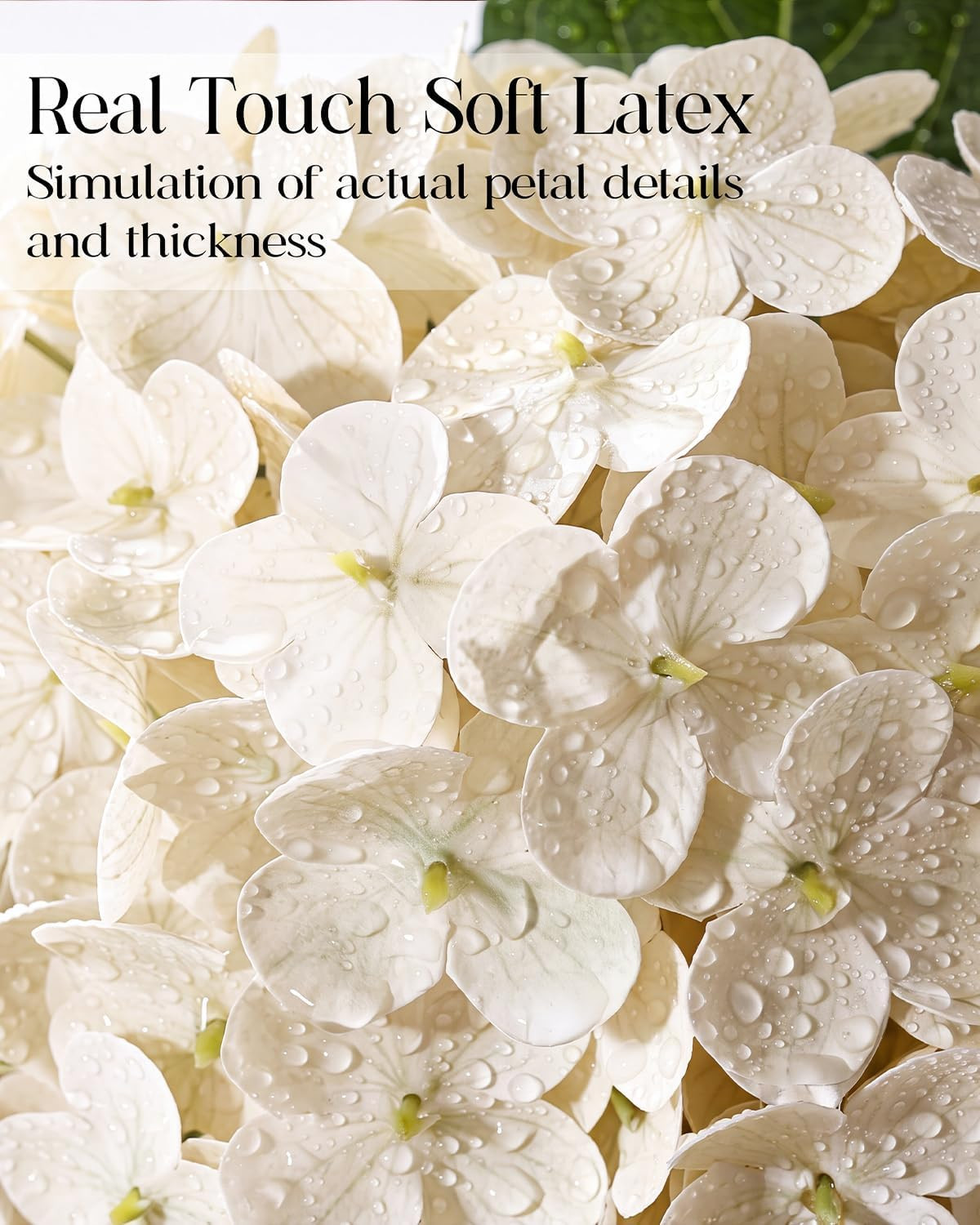 Realistic White Hydrangea Artificial Flowers with Vase for Home Decor