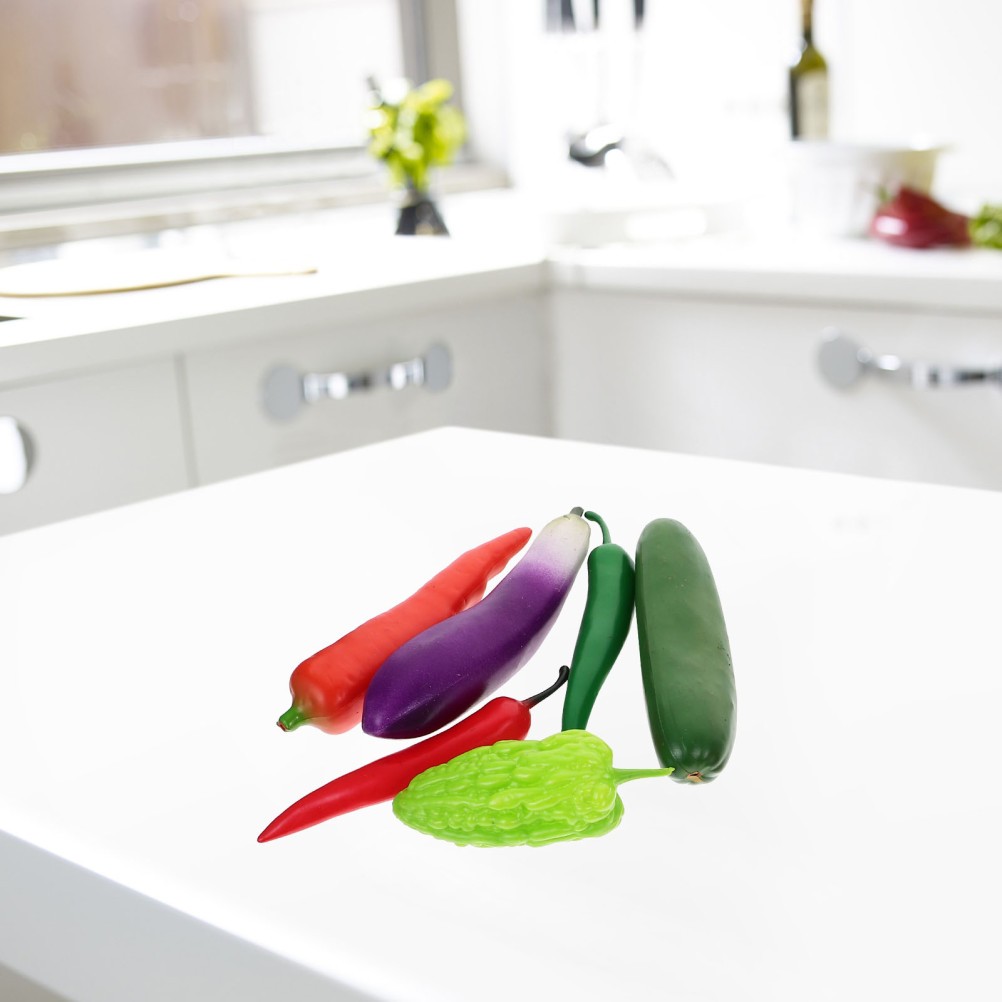 12Pcs Reusable Foam Vegetable Simulation Models Assorted Colors for Decor