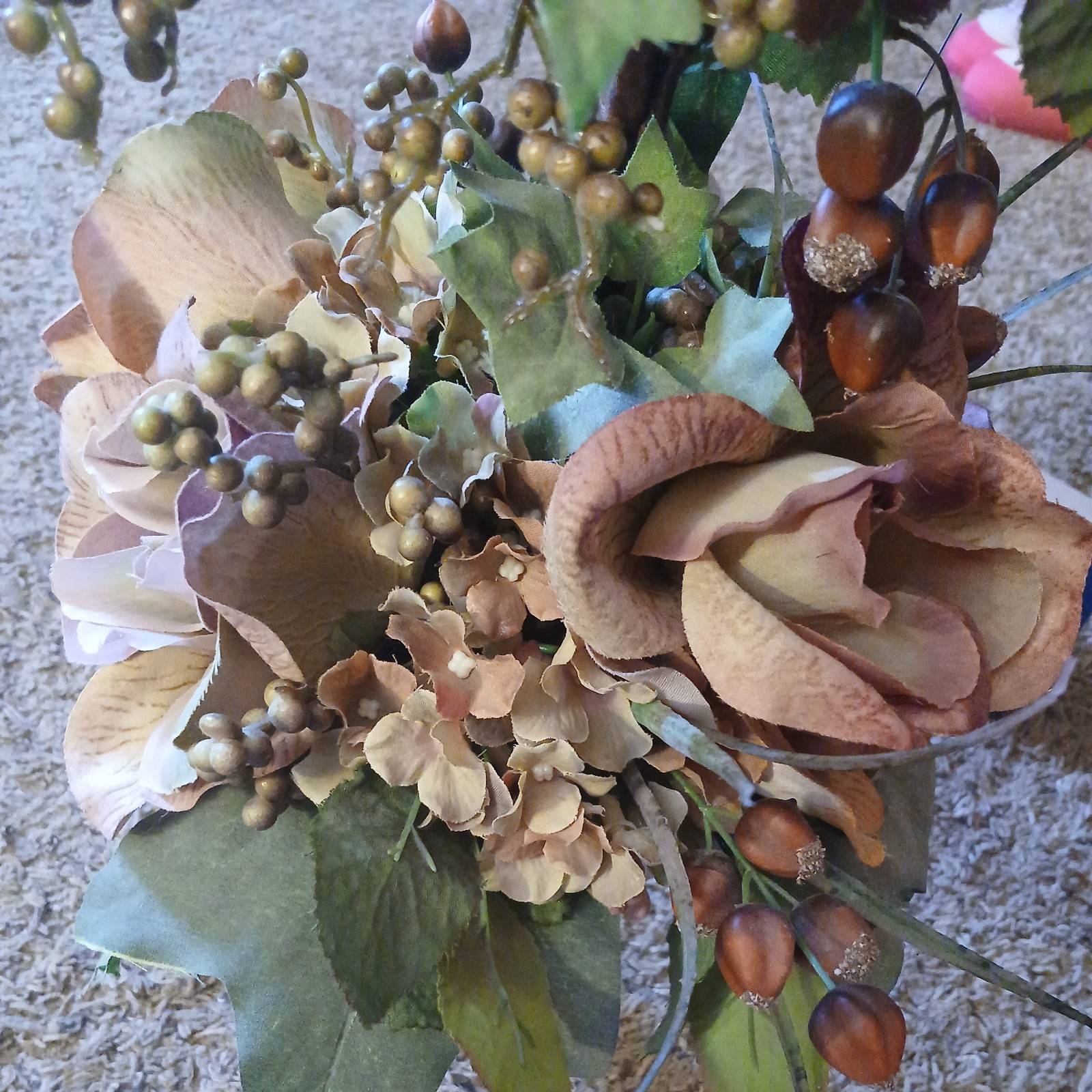 Mauve Floral Arrangement Artificial Flowers Standing Base