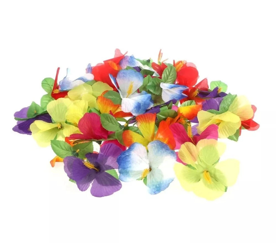 36 Pcs Artificial Hibiscus Flowers Faux Tropical Decor for Parties and Home Deco