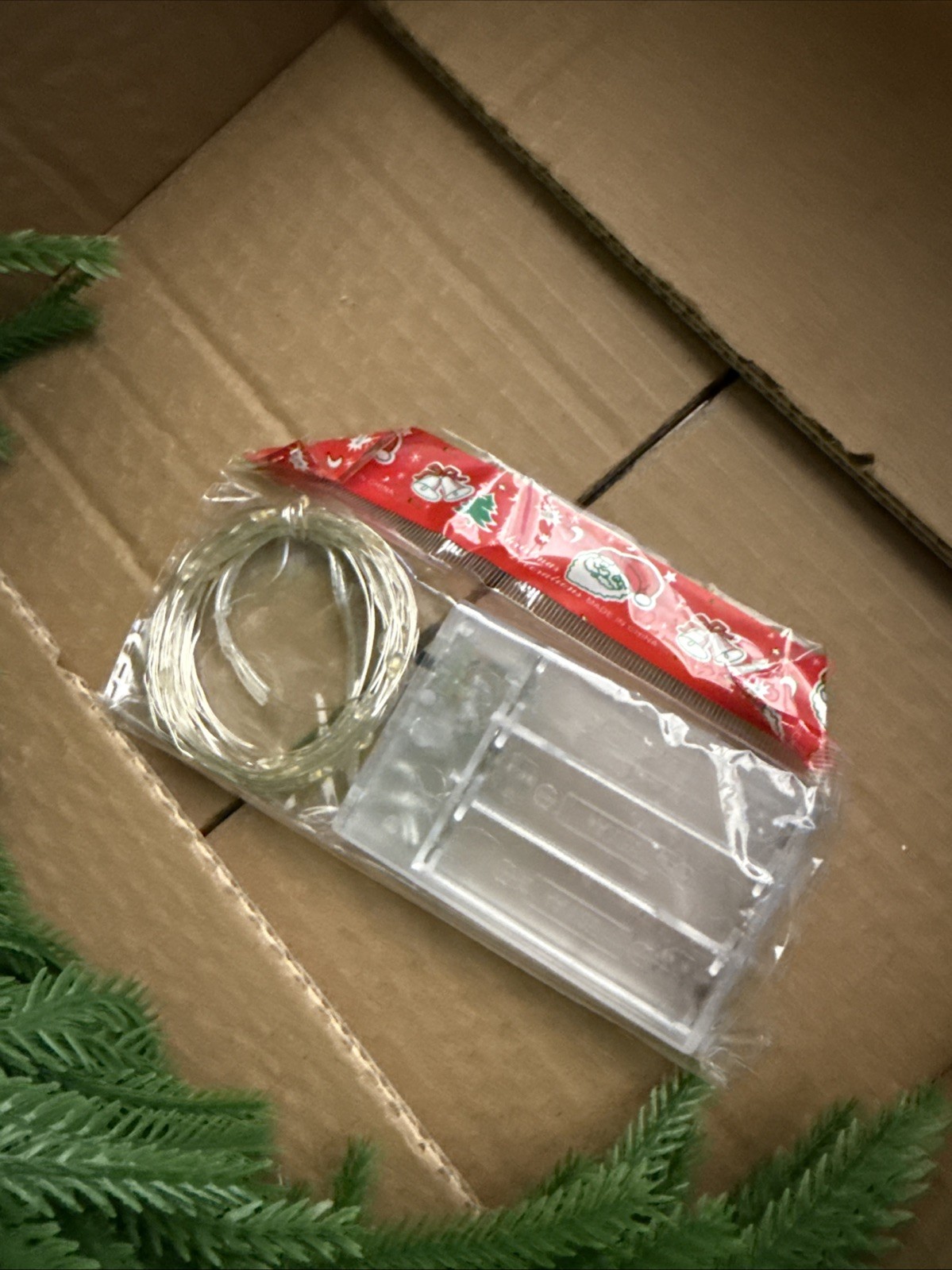 1 Pc 9 Ft Artificial Norfolk Pine Garland w 16.4ft LED String Lights NEW