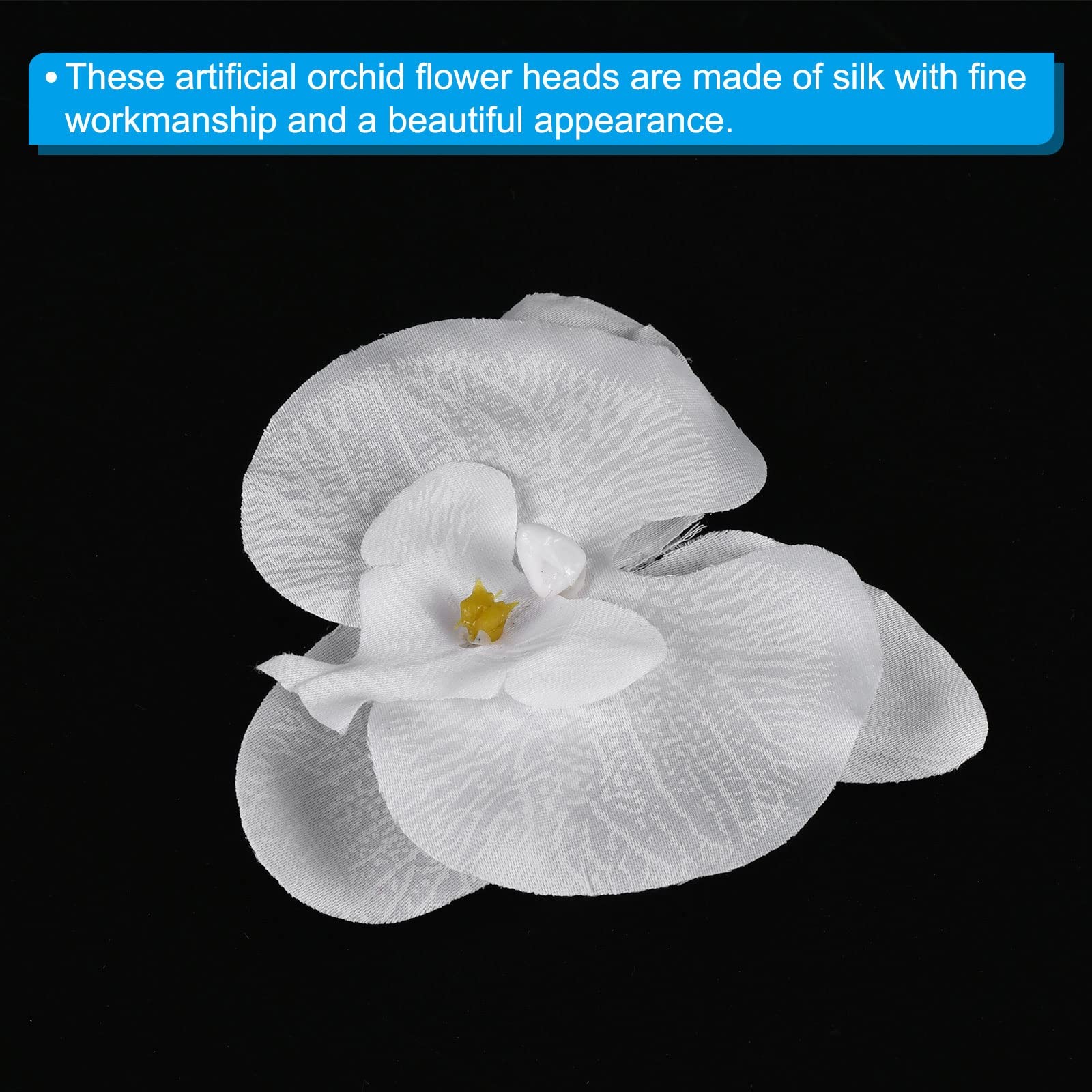 9cm/3.5″ Artificial Orchid Flower Heads, 20 Pack Silk Phalaenopsis Fake Butte…