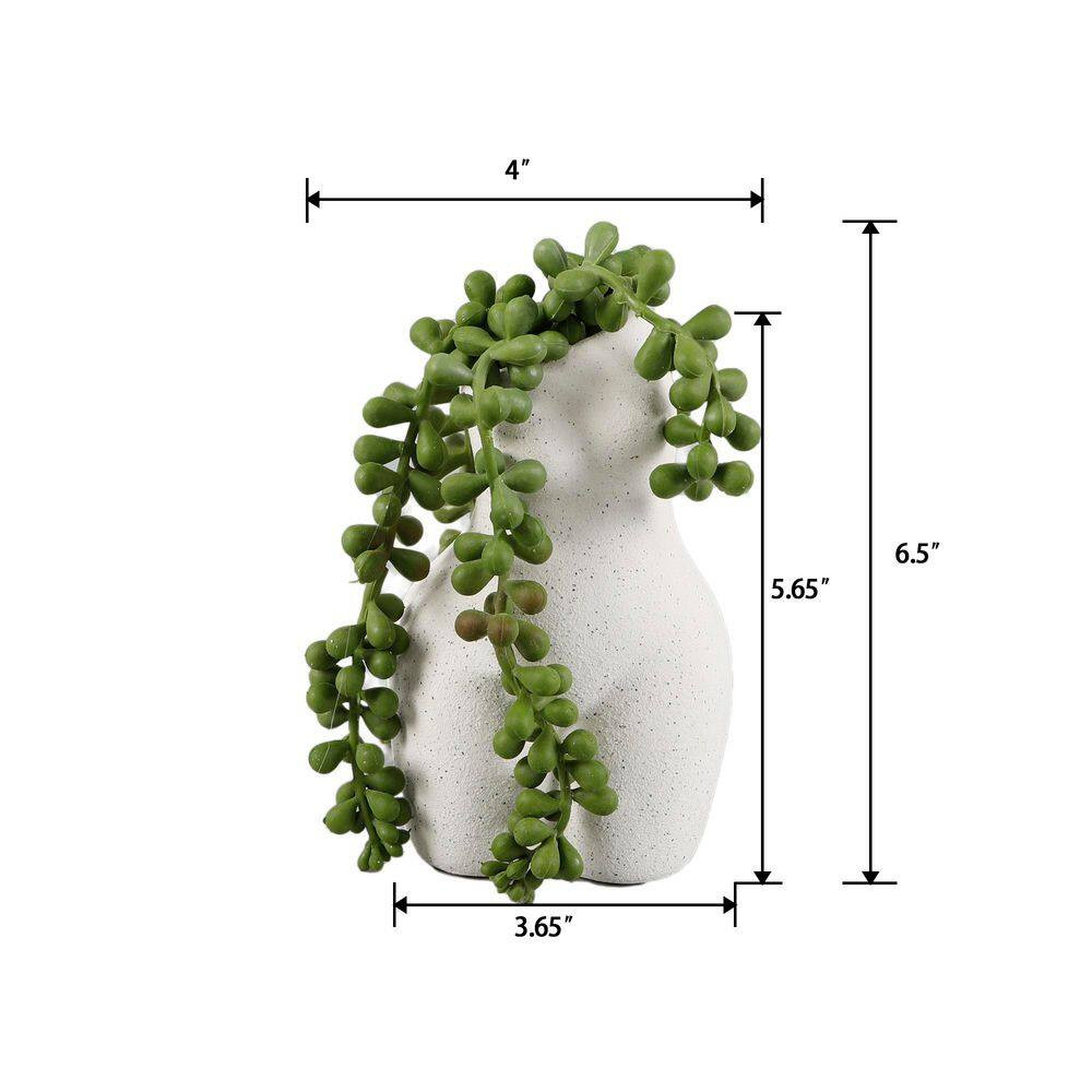5.5 ” White Artificial String of Pearls in Ceramic