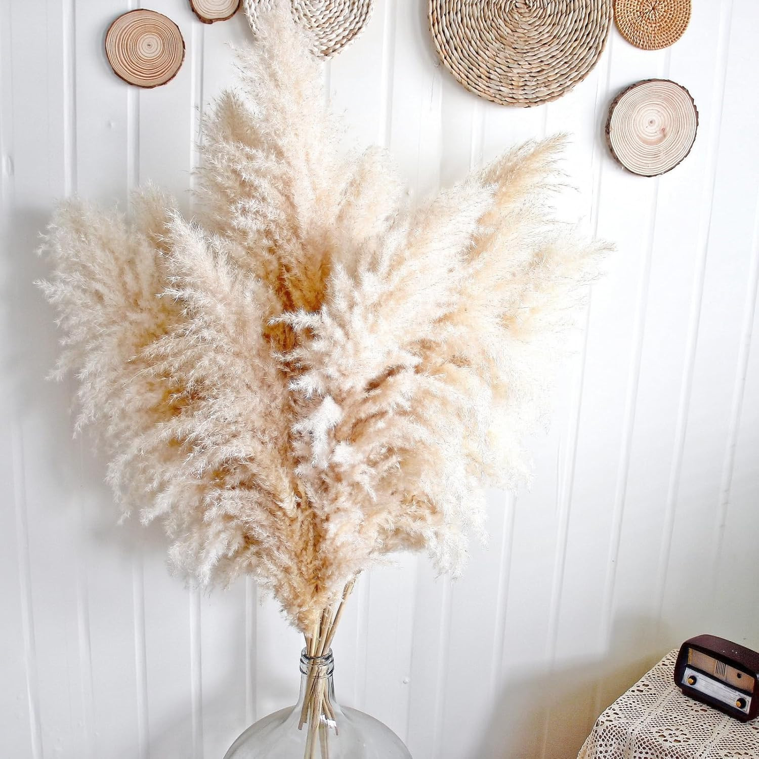 10Pcs 40” Pampas Grass Tall Decor – Pompas Floral, Tall Pampas Grass for Floor