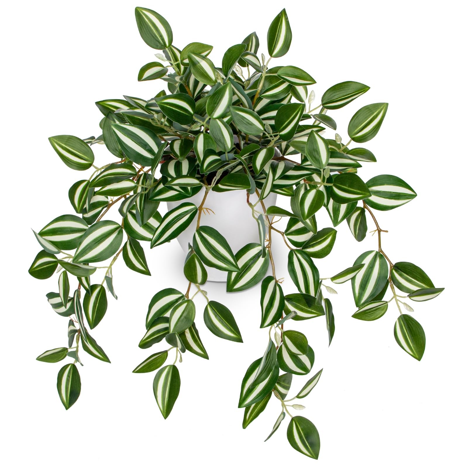 Fake Plants Indoor Artificial Potted Silk Faux Watermelon Peperomia Vine