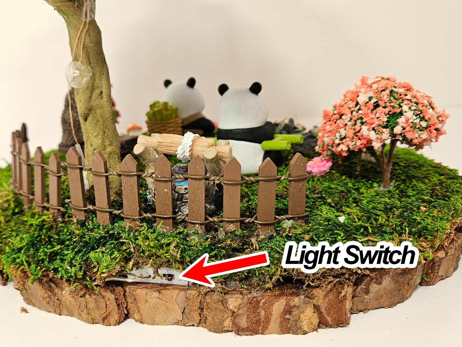 Bonsai Handmade Mini Fake Faux Plants Tree for Home Office Decor Panda Moss