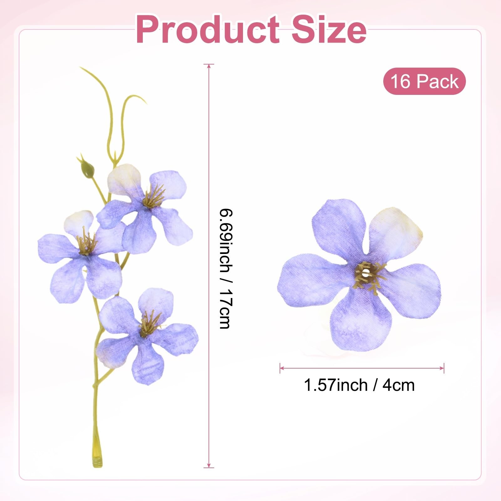 16-Pack Artificial Orchid Flowers 6.7 Inch Faux Silk Pea Flowers Real Touch P…