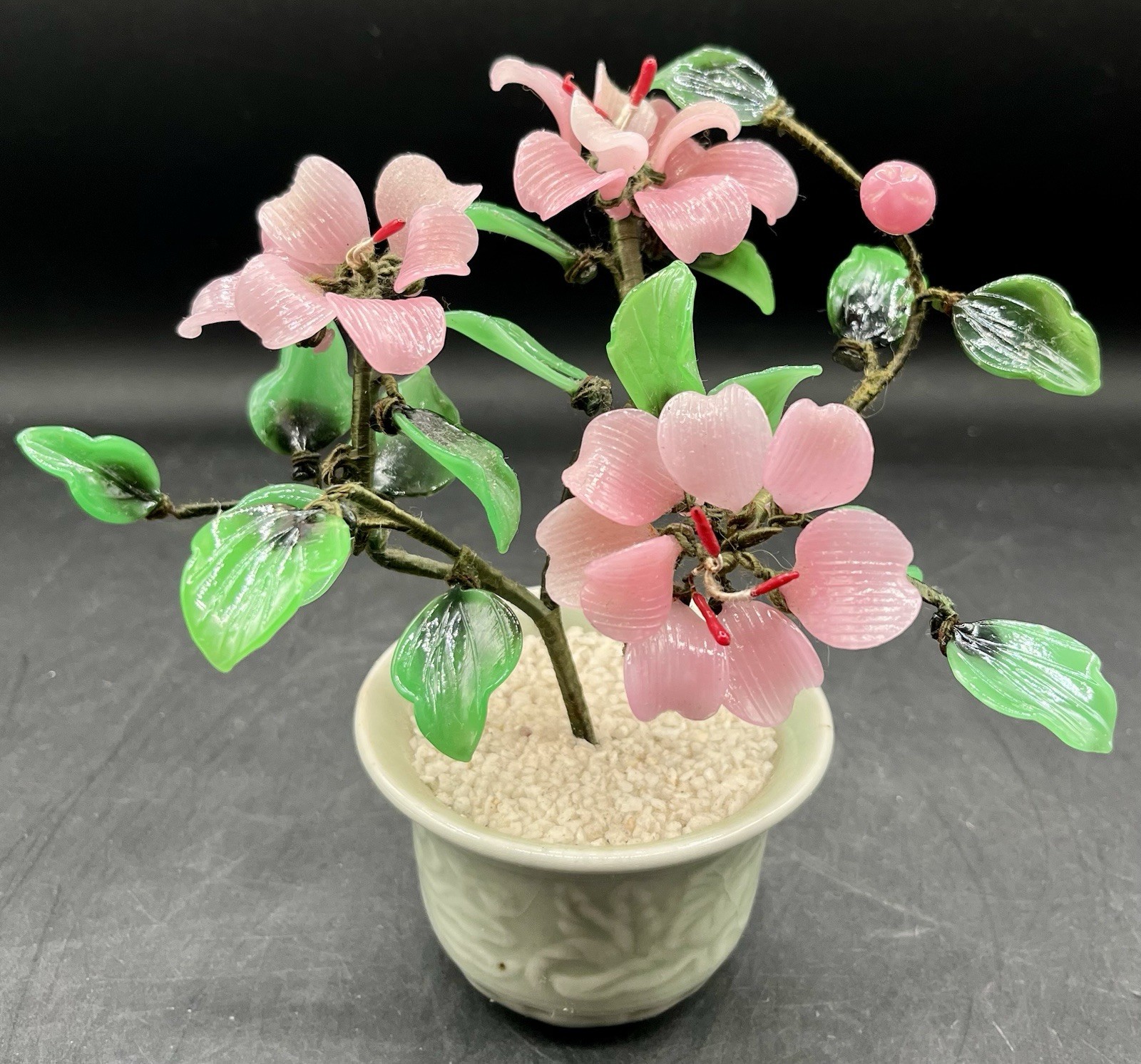 Vintage Bonsai Cherry Blossom Tree 7”