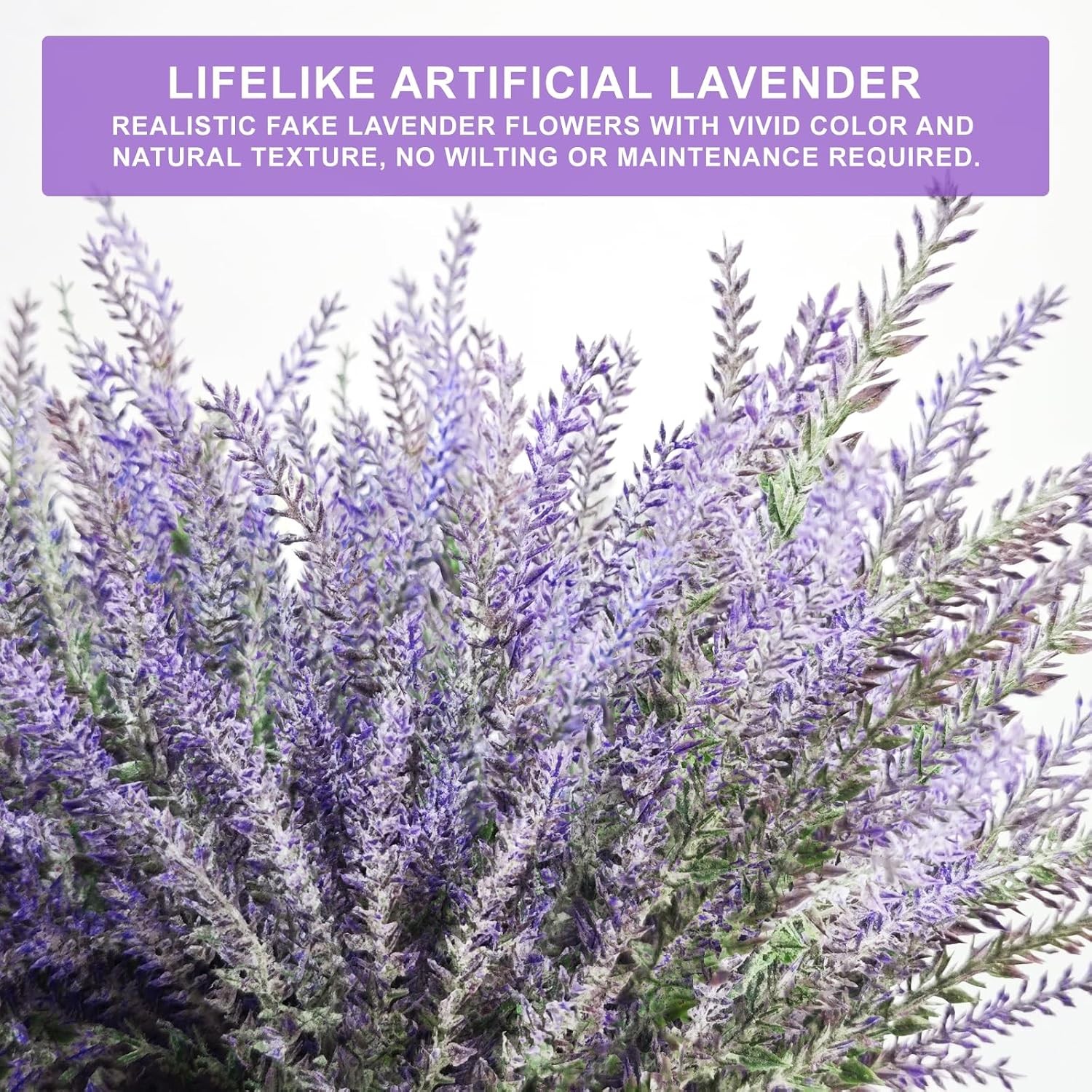 20 Bundles Artificial Lavender Flowers for Outdoors Summer Decor,UV Resistant