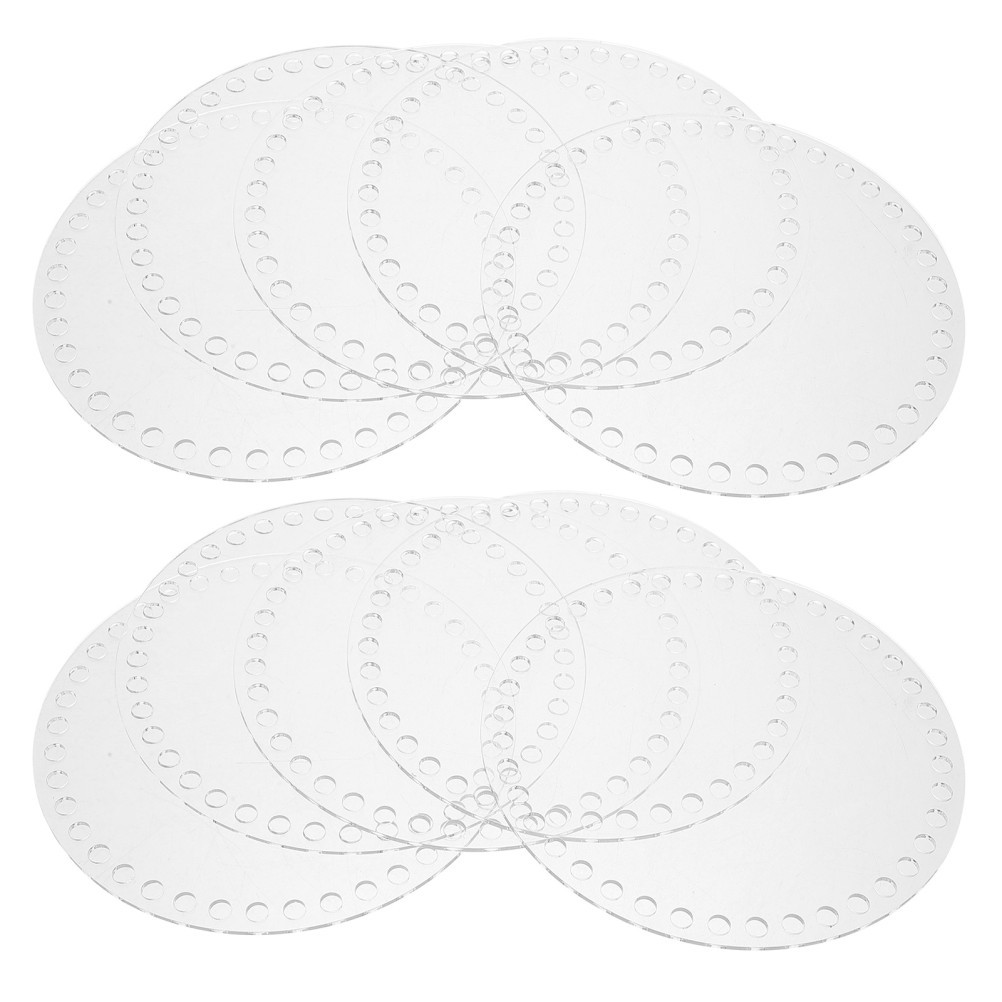 10Pcs Durable Acrylic Round Base for Crochet Bags DIY Transparent Weaving Board