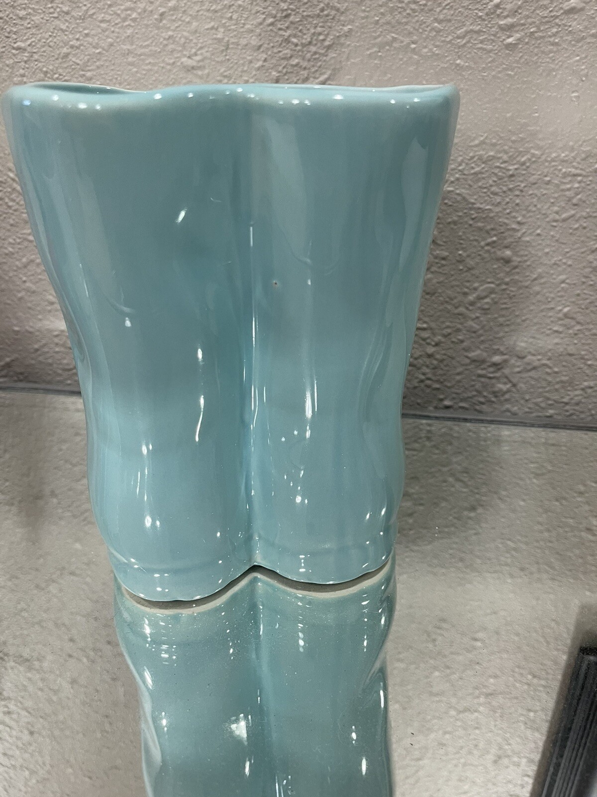 Rae Dunn FRESH HERBS Ceramic Rain Boot Herb Planter 6” Aqua
