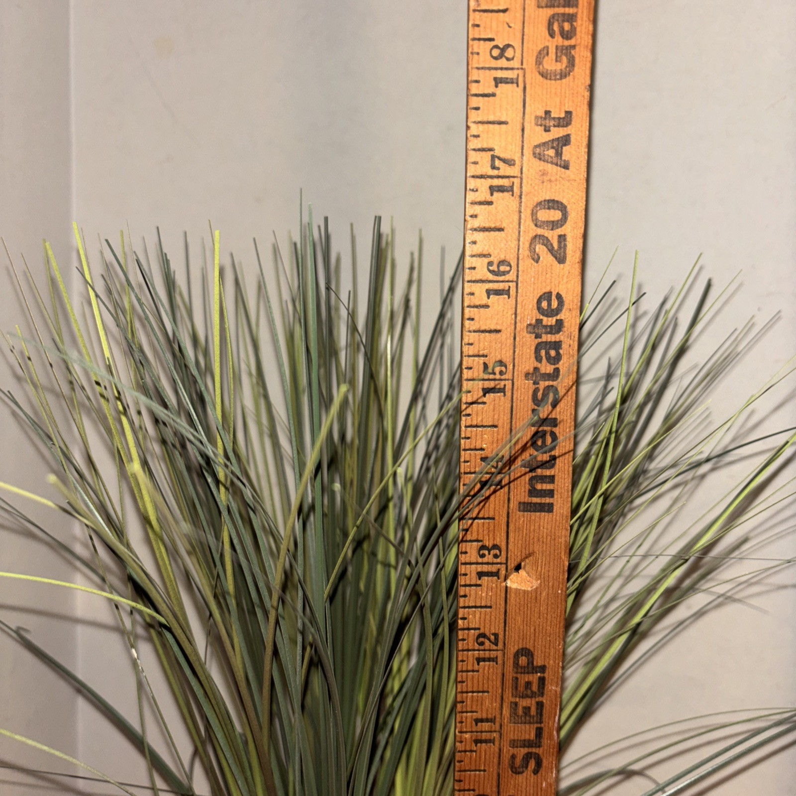 Faux Onion Grass In 4” Clay Pot-16.5” Tall- Estate Find