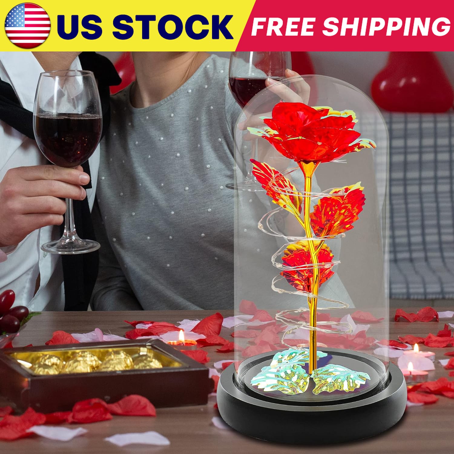 Eternal Rose Flower LED Enchanted Galaxy Rose Christmas Girlfriend Gifts