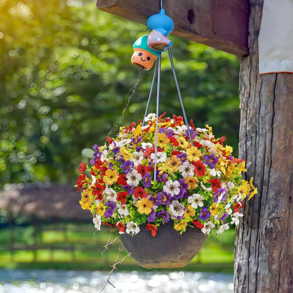 13.8 In. Multi-Colored Outdoor Artificial Daisy Flower, 12 Bundles Fake Flowers