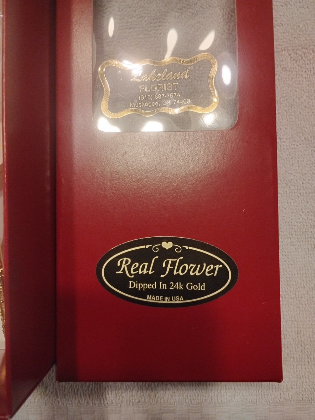 Real Rose Dipped In 24K Gold Red Gift Box