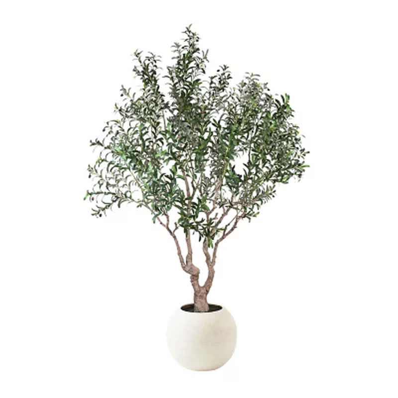 Member’s Mark Faux 8′ Deluxe Olive Tree in Oversized Cream Pot