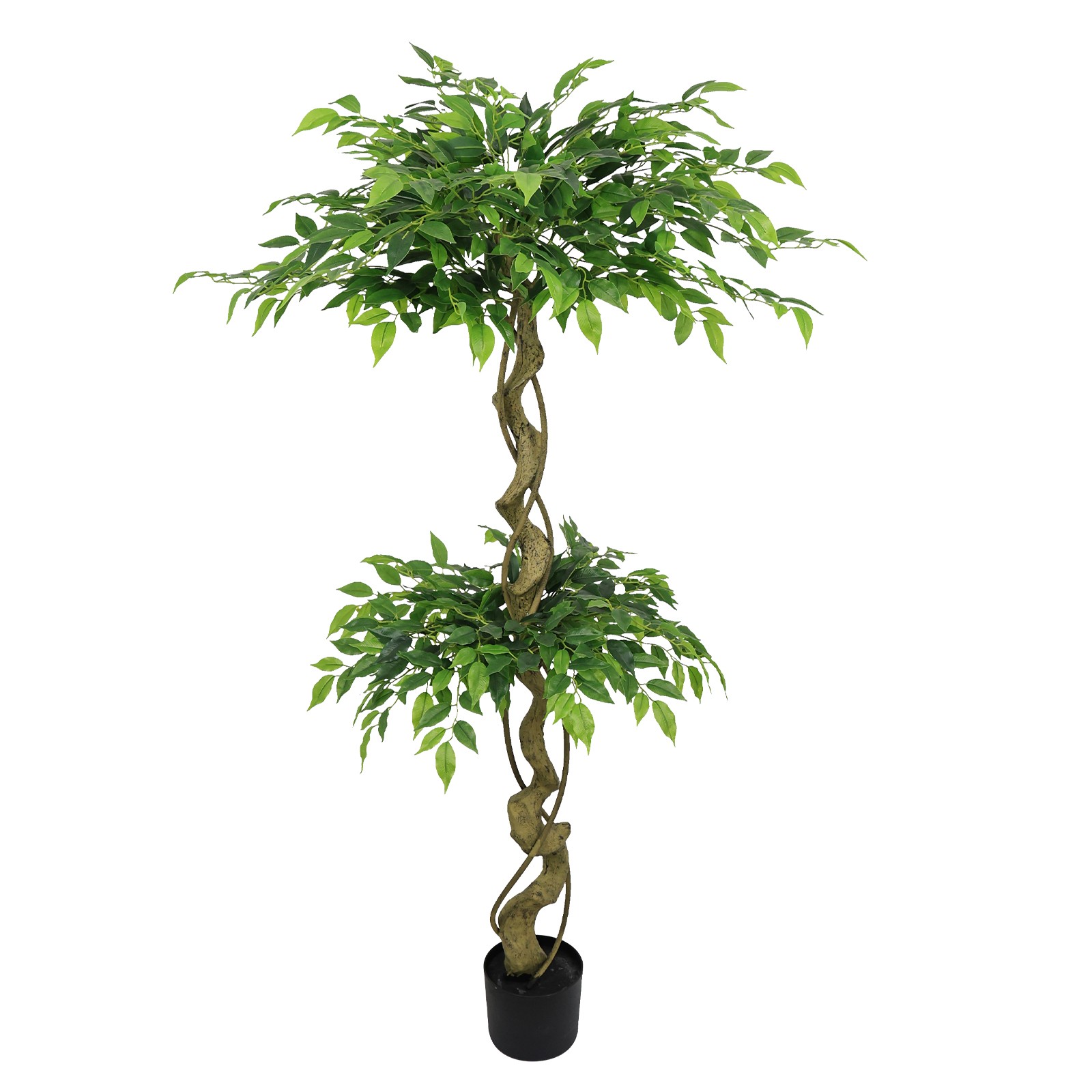 Artificial Ficus Tree 5.2ft Lifelike Fake Banyan with Pot for Home Decor