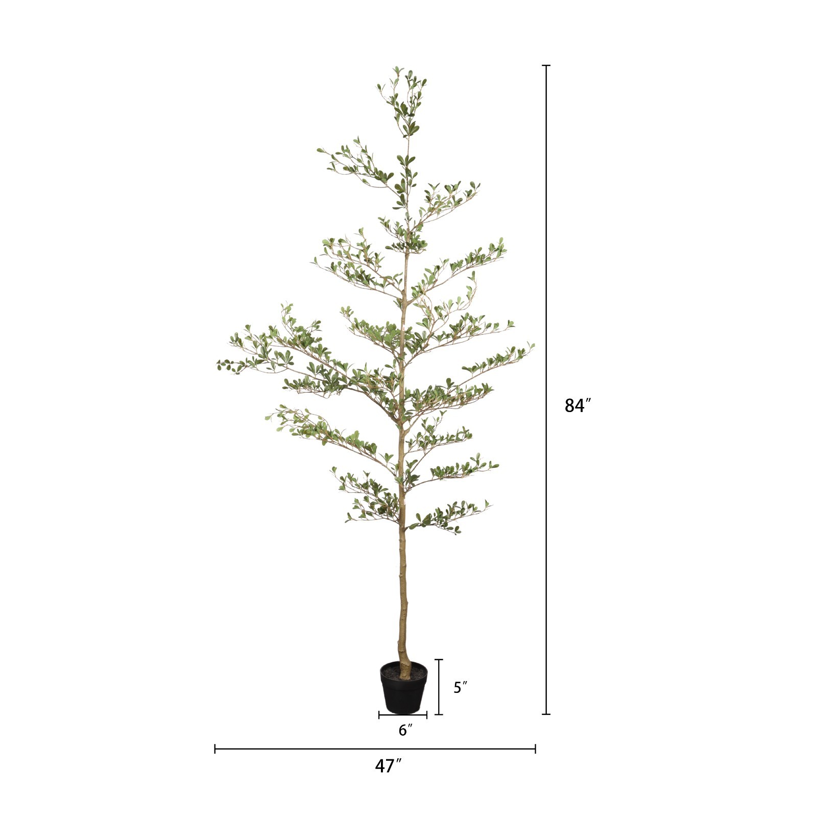 7FT Artificial Black Olive Tree Realistic Tall Elegant Fake Plant for Home Decor