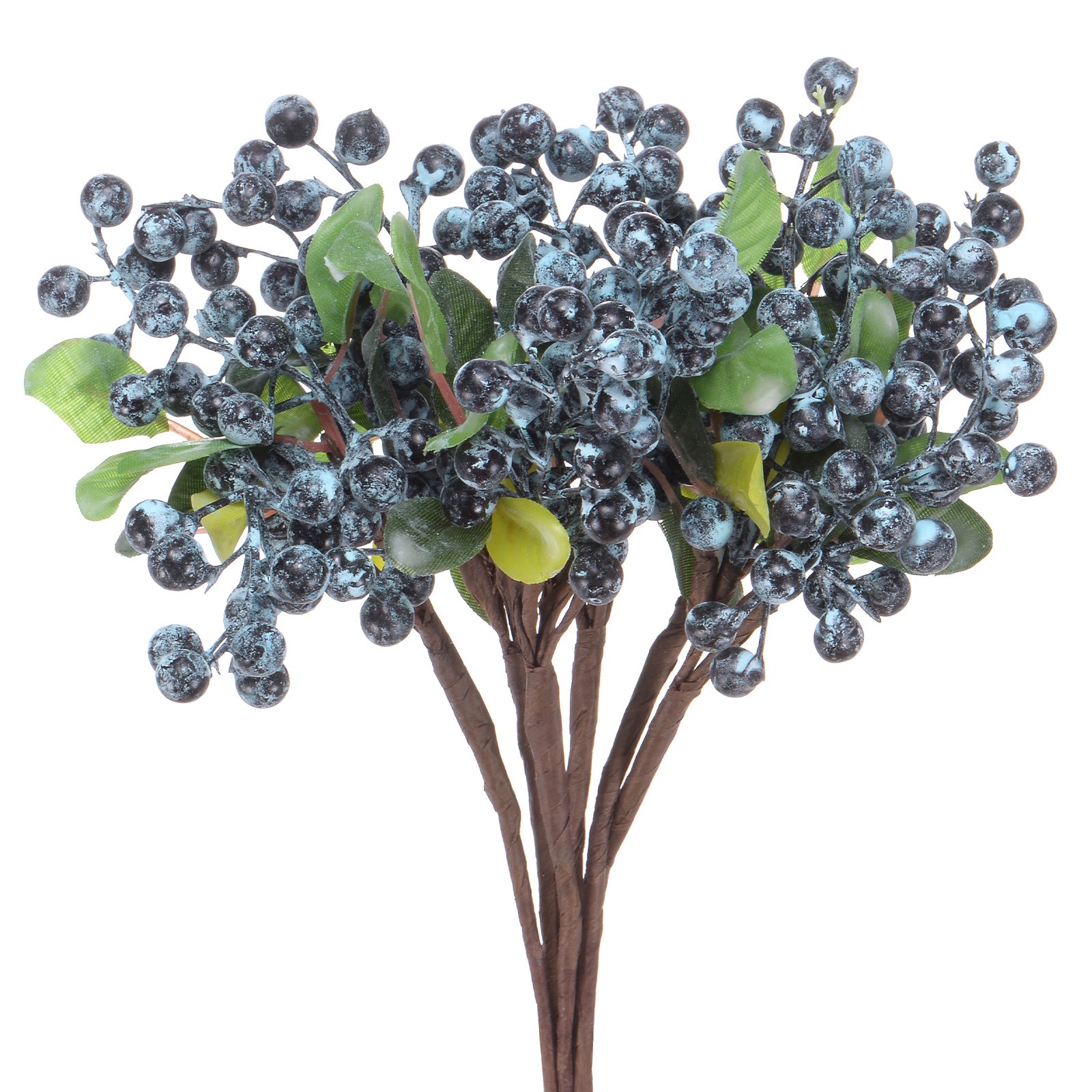 6-Pack Artificial Berry, 9.8 Inch for Home Decor/Wedding [Blueberry]