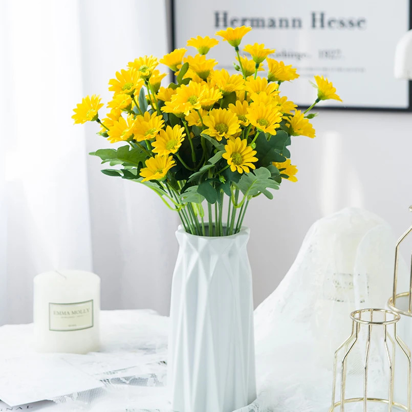 21 Heads Silk Daisy Artificial Flower Bouquet for Home Wedding Holiday DIY Decor