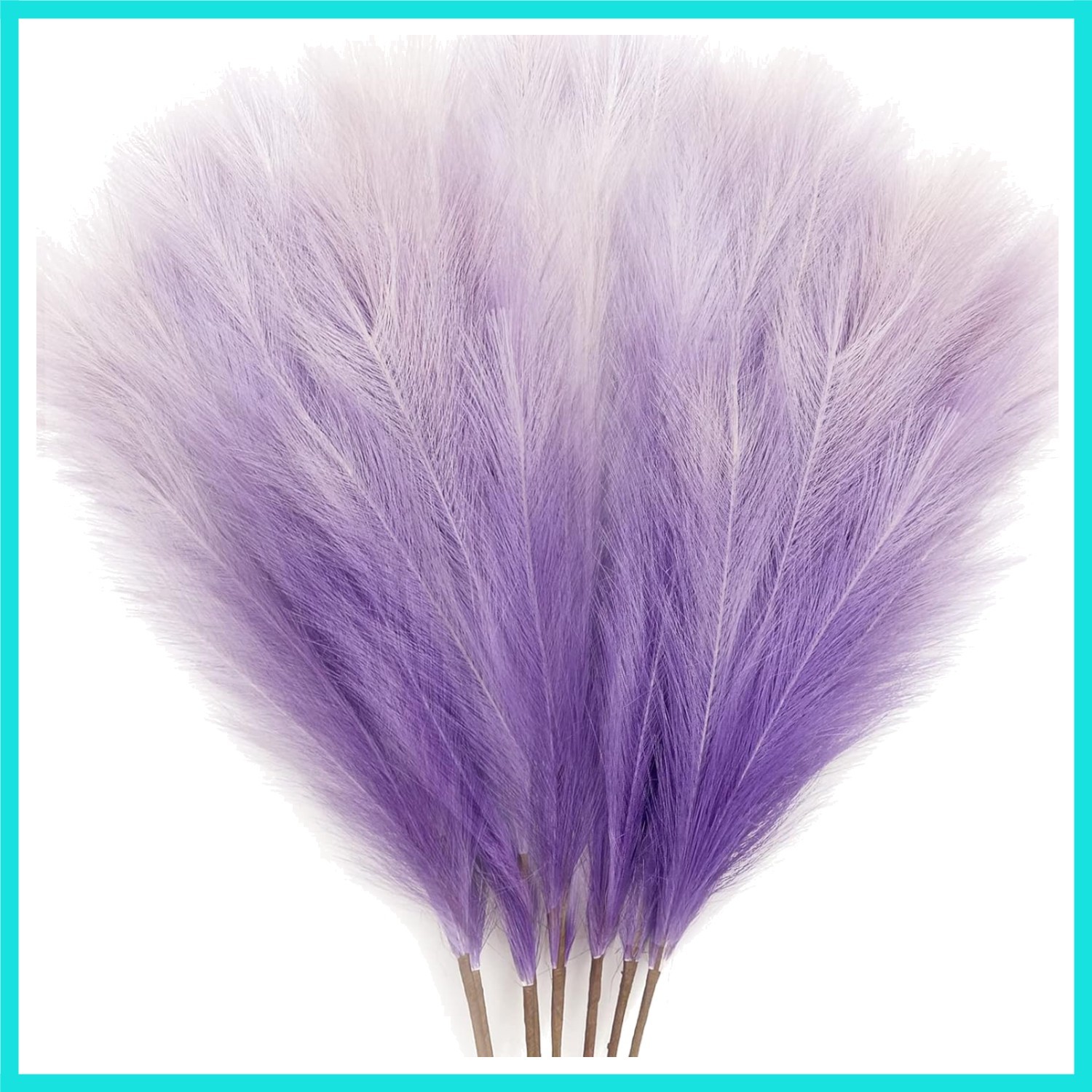 8Pcs 3FT Purple Colorful Faux Pampas Grass, Fake Artificial Pampass Grass Dec…