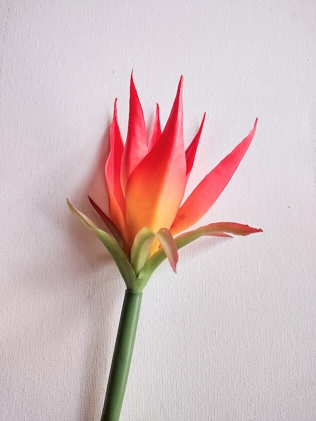 28″ Artificial Flamingo flower tropical stem. ORANGE