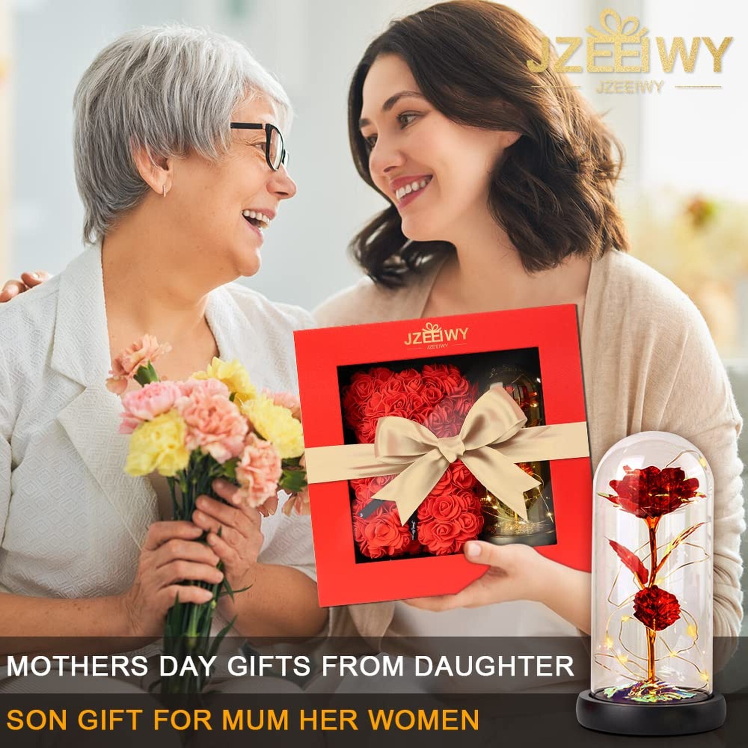 Flower Rose Bear for Mom,Perfect Birthday Romantic Gift for Wife Daughter Gir…