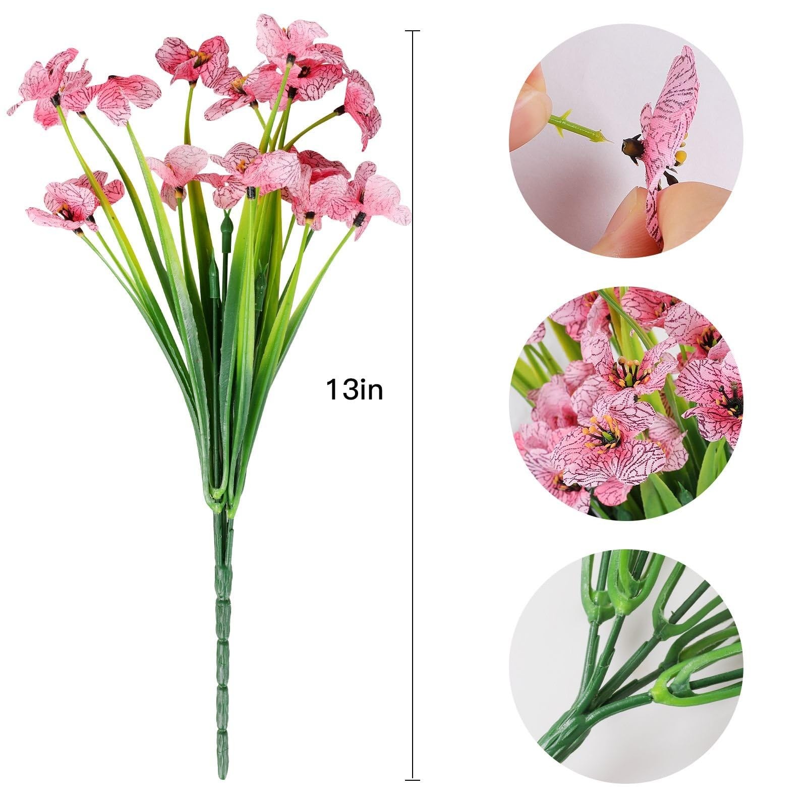AmyHomie 20 Bundles Artificial Flowers for Outdoor Outside Spring Summer Deco…
