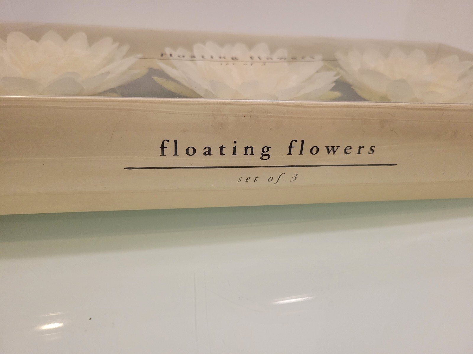 Pier 1 Floating Off White Lotus Flowers Set Of 3, New