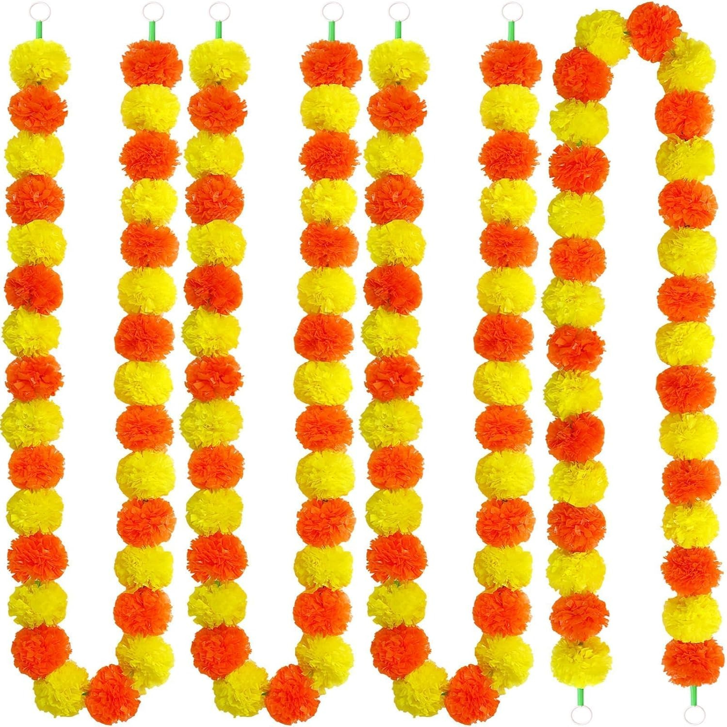 3 Pcs Marigold Garland for Decoration, 5 Feet Artificial Marigold Flowers Gar…