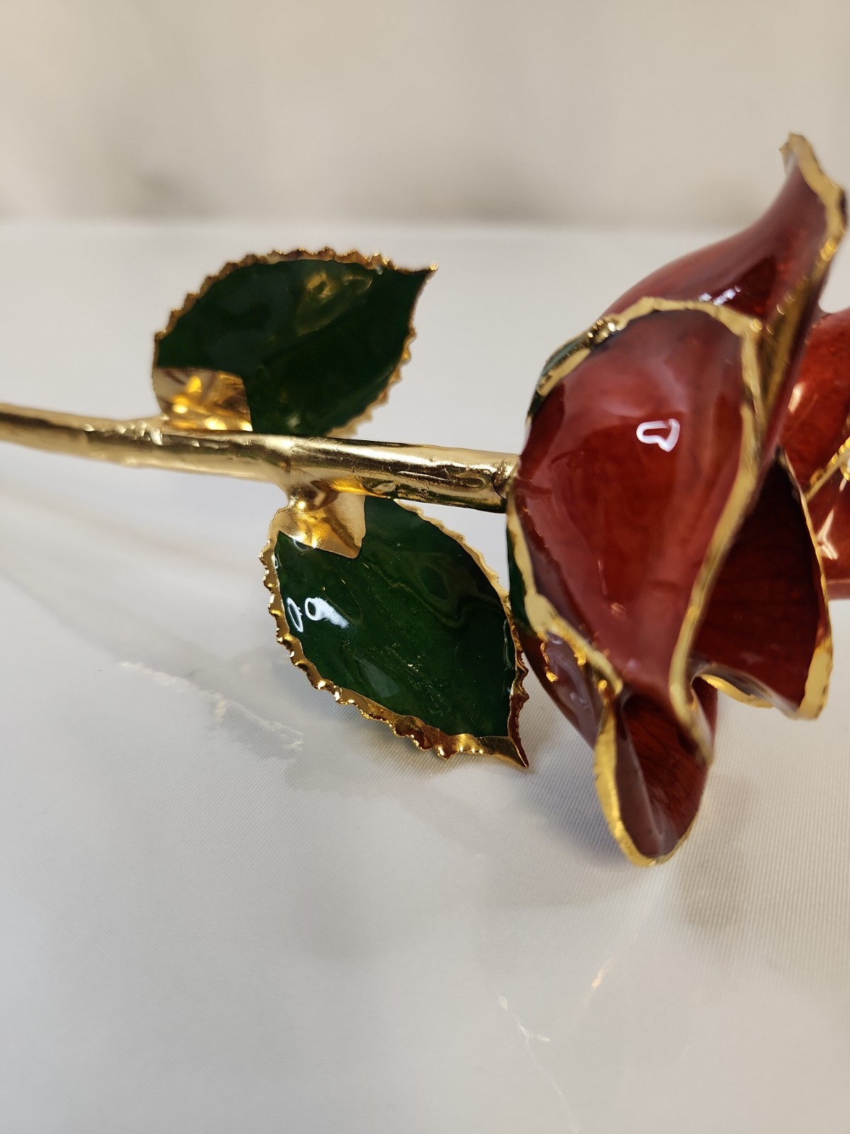 Lovely Red Rose with Gold Accents