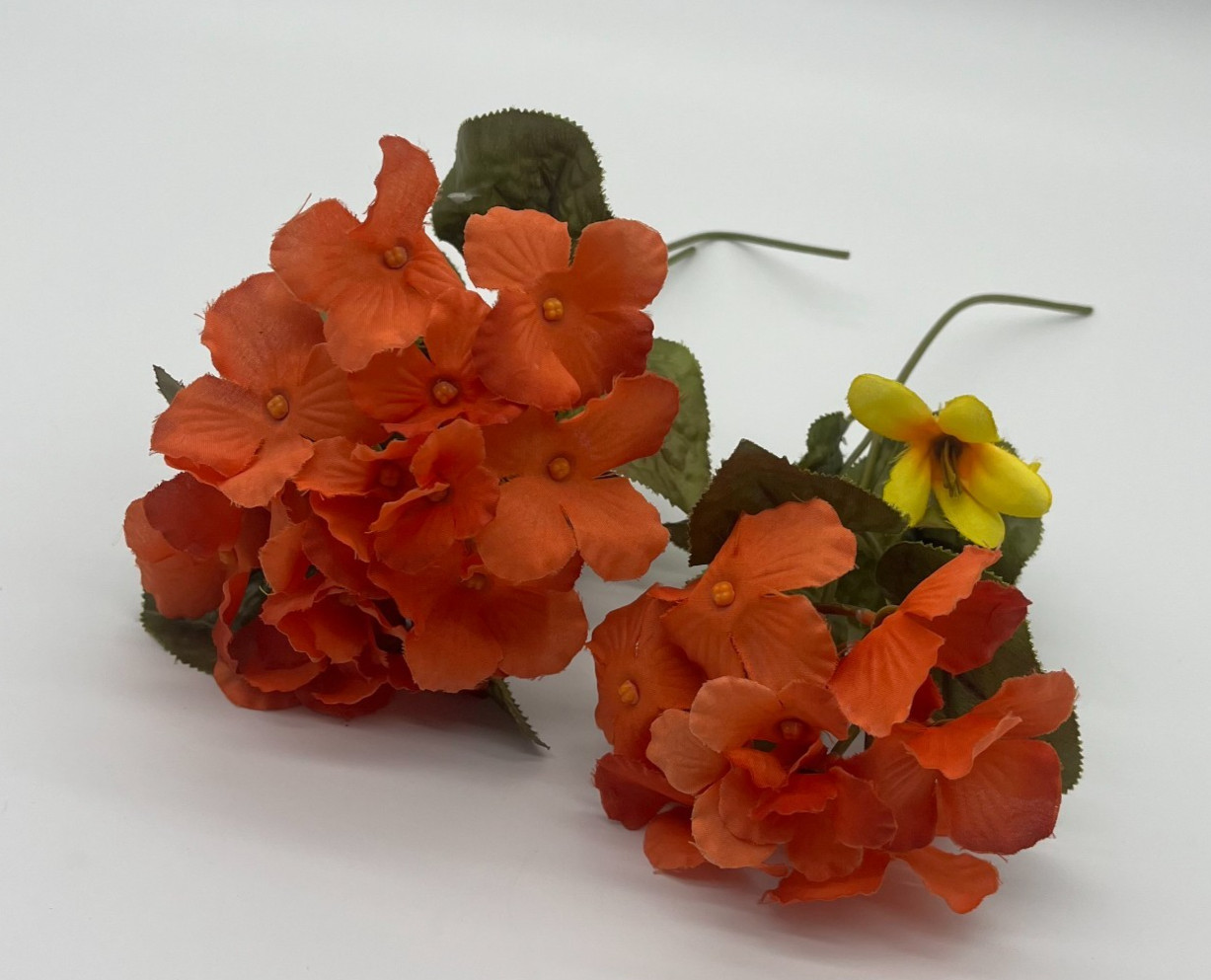 Lot of 12 Artificial Flowers / Plants For Decoration Yellow and Orange