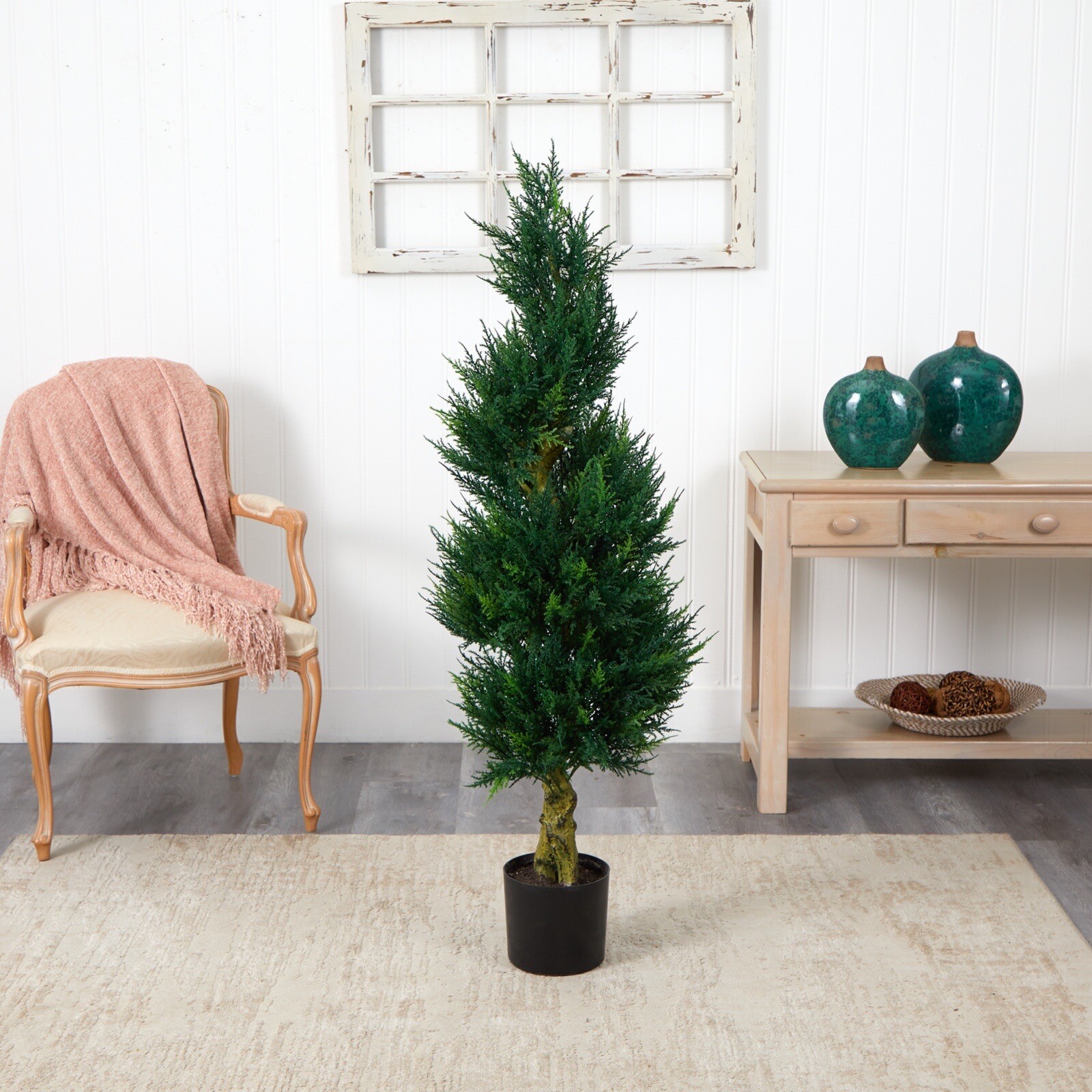 54” Artificial Cedar Topiary Cypress Spiral Tree UV Indoor/Outdoor. Retail $275