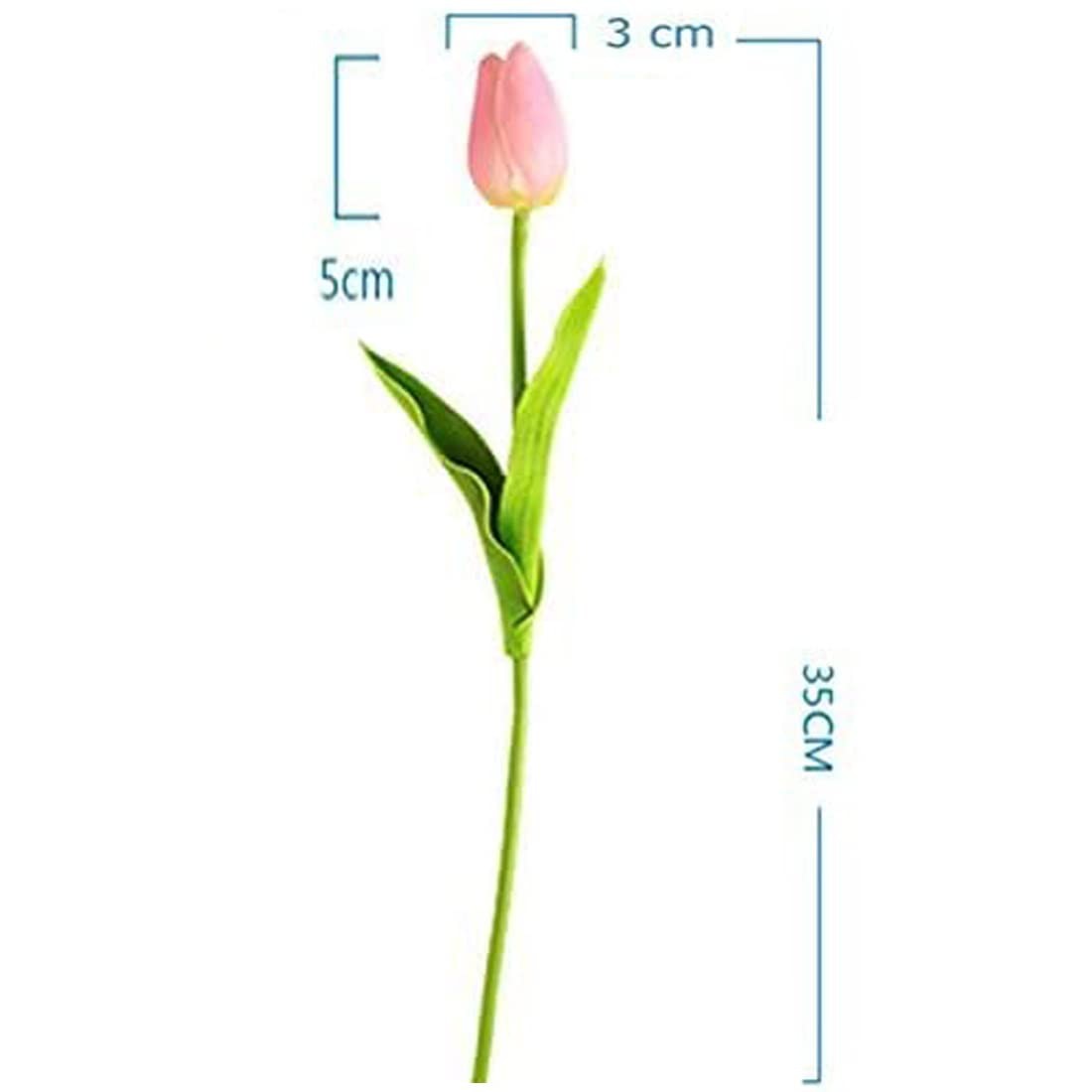 30 PCS Pink Mini PU Tulips Bouquet Premium Artificial Real Touch Plants