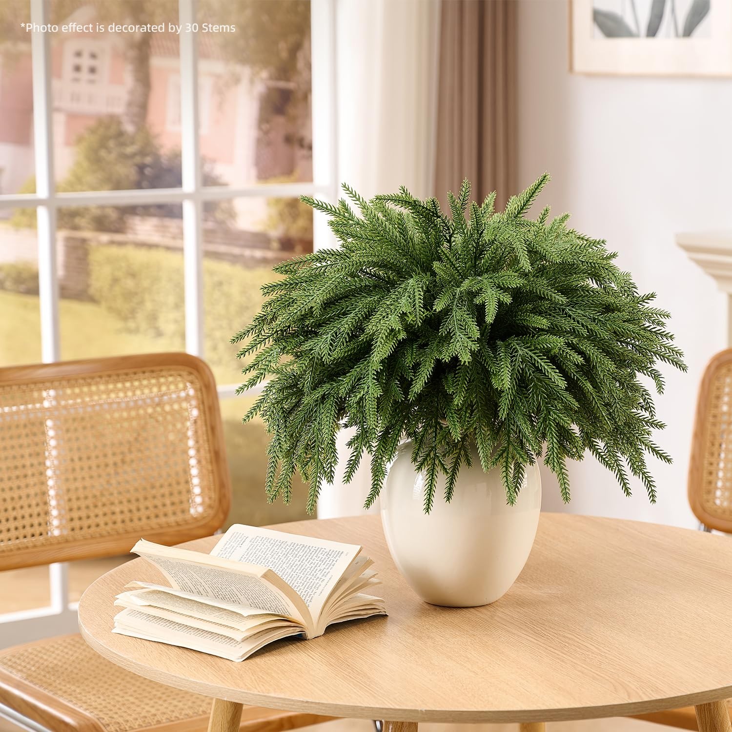 12Pcs 18” Norfolk Pine Stems Realistic, Lifelike Christmas Greenery Pine Bra…