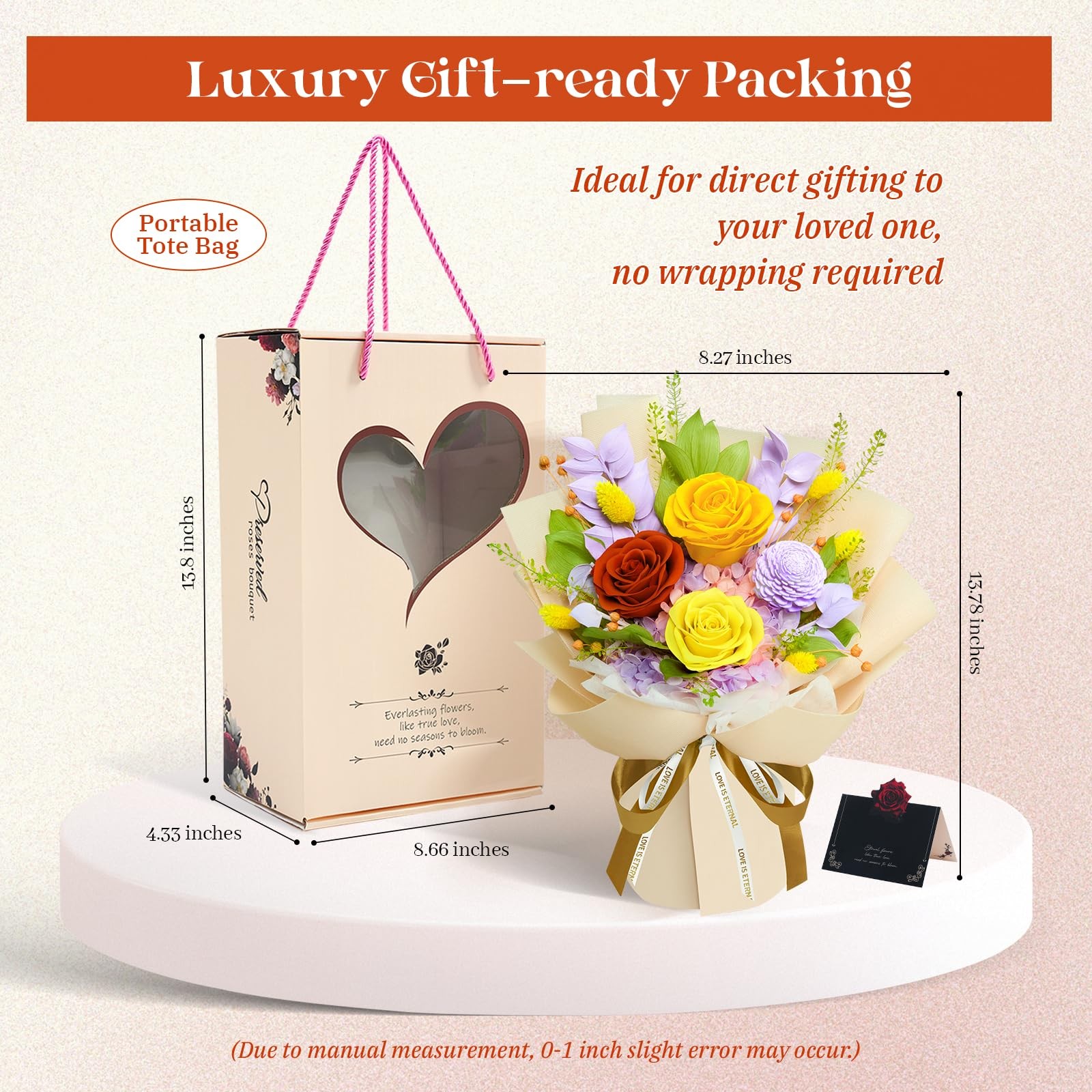 Preserved Flowers Bouquet – Valentines Day Gifts for Women, Real Flowers for …