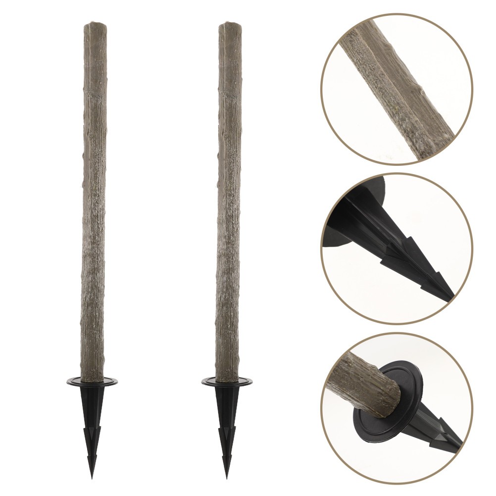 2 Sets Simulated Tree Pole Accessories Display Trunk Rod Artificial Bonsai Head