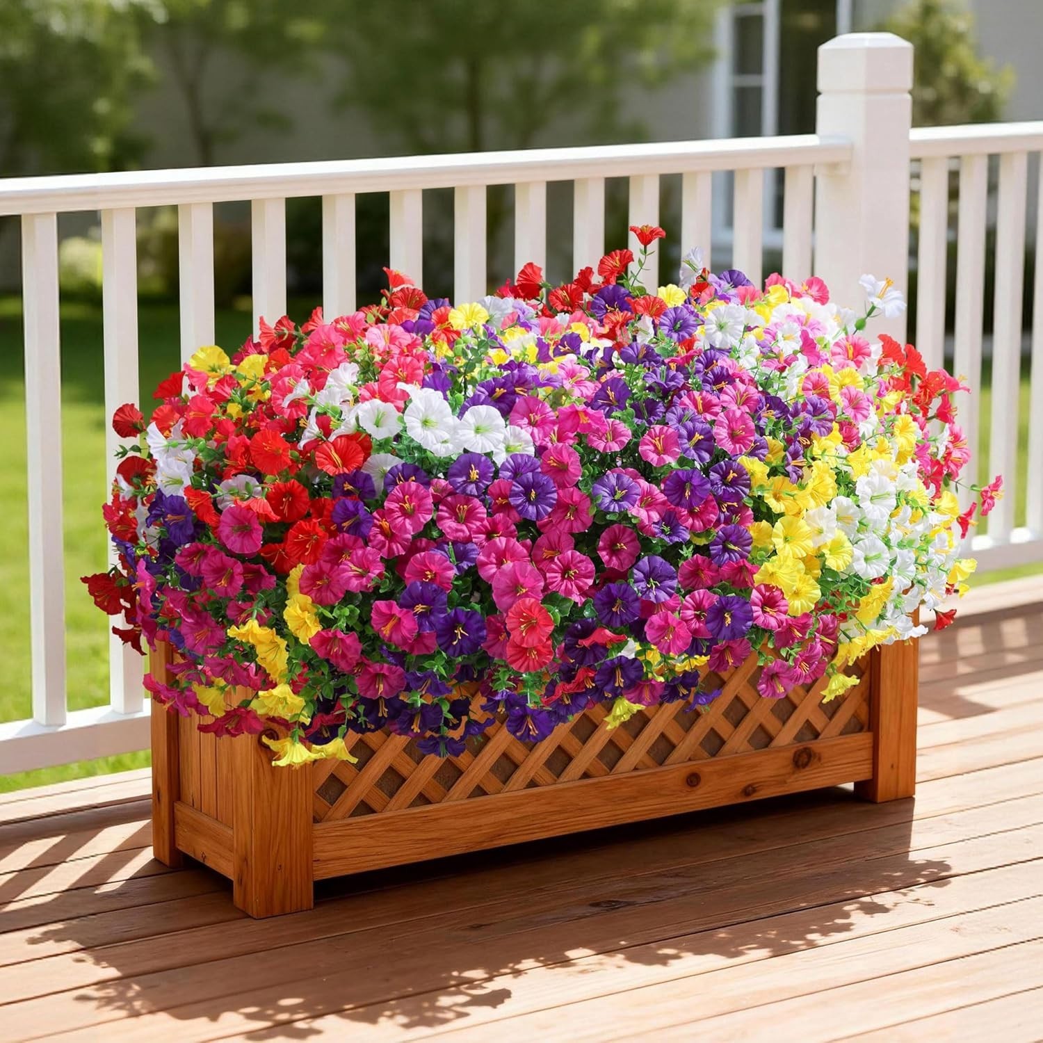 24 Bundles Artificial Flowers for Outdoors Spring Plants Outdoor Decor, Faux …