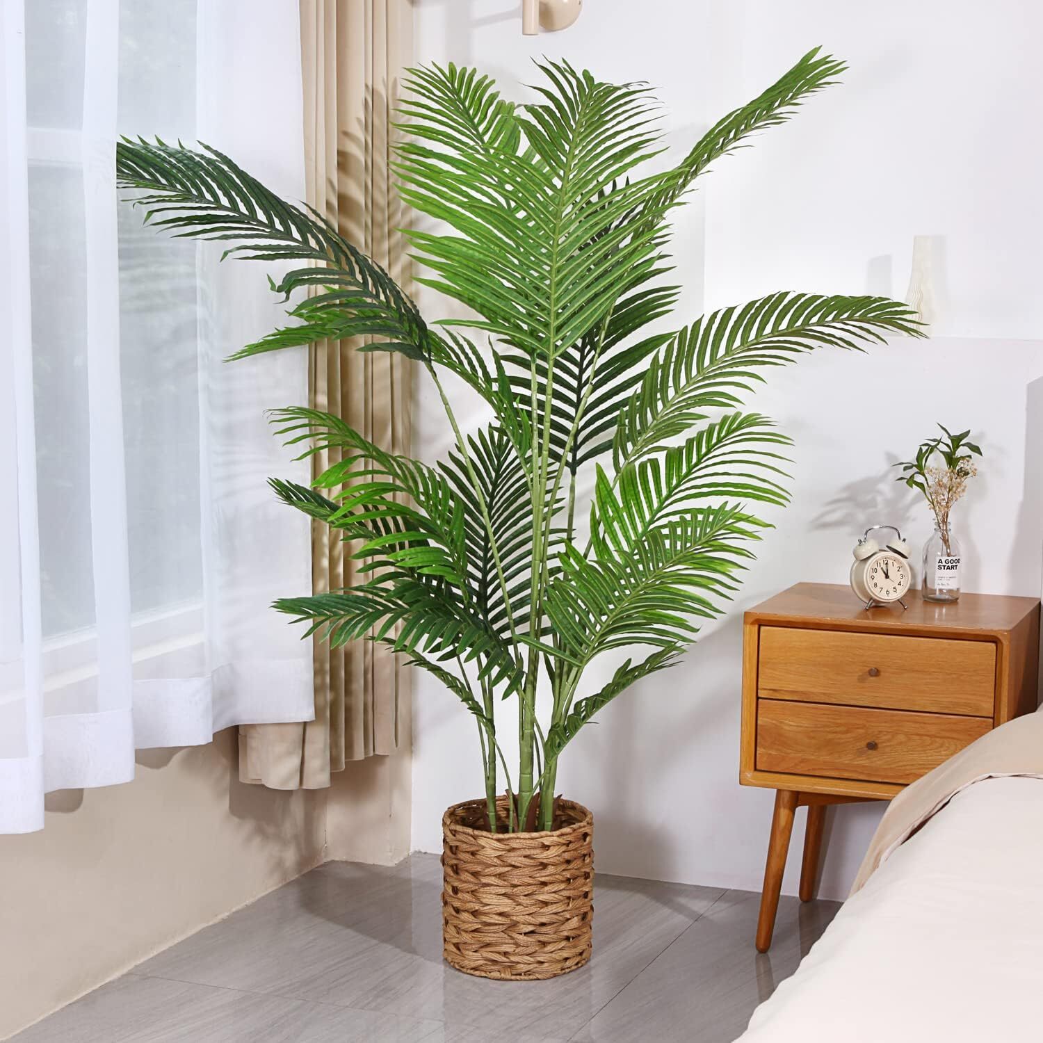 Artificial Areca Palm Plant Fake Palm Tree with Pot – Realistic Leaves